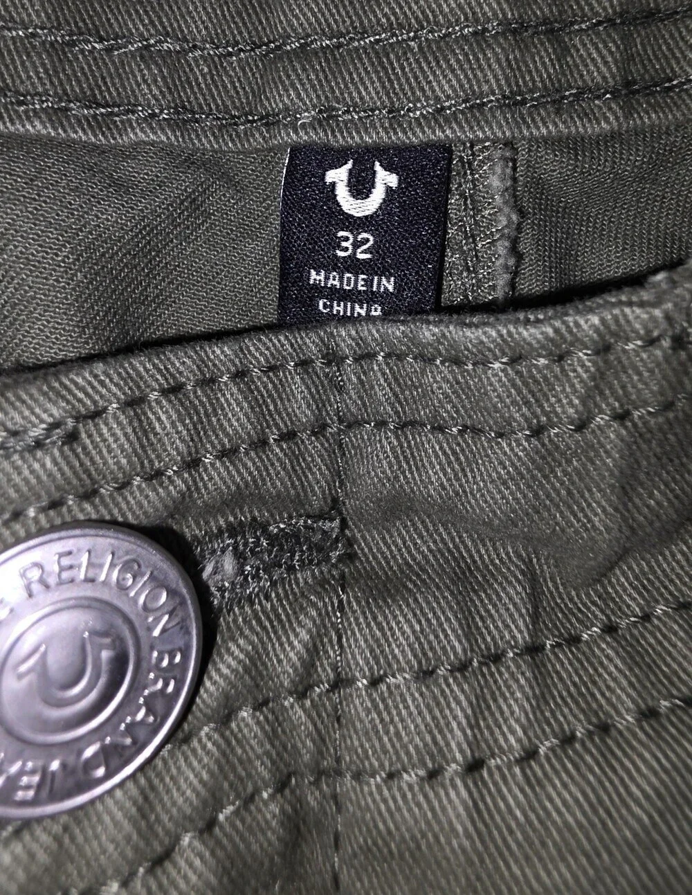 True Religion Men's Cargo Shorts Size 32 Green Flap Pockets Sku 159 NWT